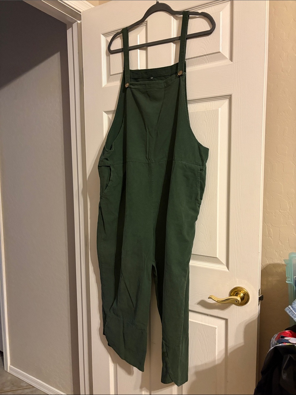 Dark Green Cotton Overalls
